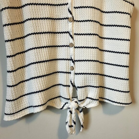 Paper Crane USA Made Tie Hem Wooden Button Down Tank Top - Picture 4 of 15